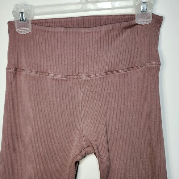 Victoria's Secret PINK Ribbed Seamless High Waist Leggings Mauve L Yoga Preppy - Picture 3 of 11
